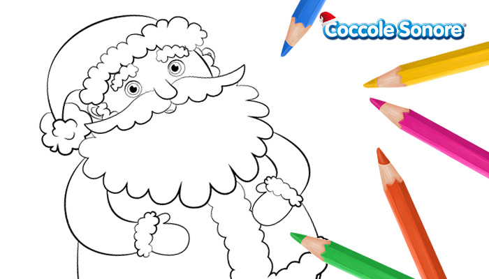 Babbo Natale, disegno da colorare, Coccole Sonore
