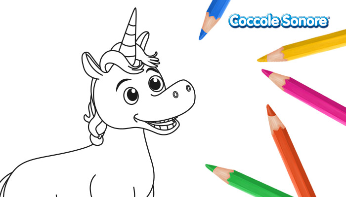 Unicorno, disegni da colorare, Coccole Sonore