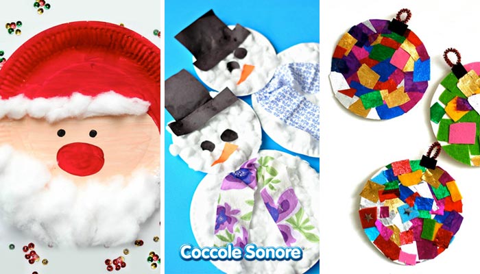 Lavoretti di Natale per bambini, decorazioni natalizie con piatti di carta