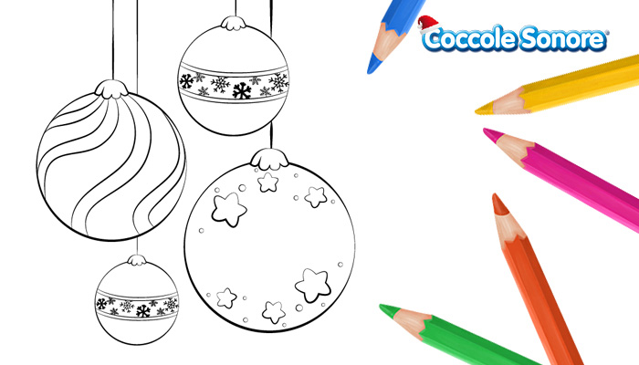 Palline di Natale, disegni da colorare, Coccole Sonore