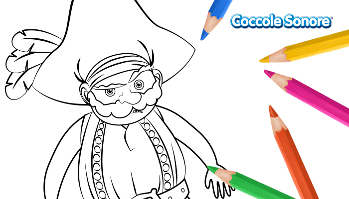Pirata basso, disegni da colorare, Coccole Sonore